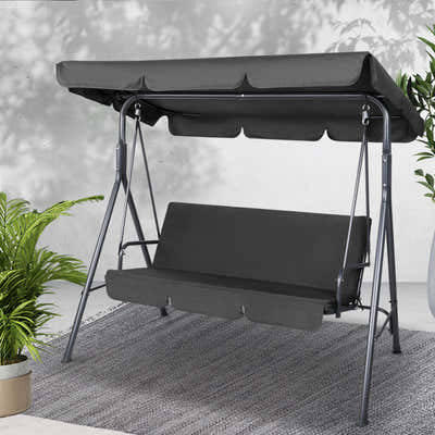 Swing Chair with Canopy - Black