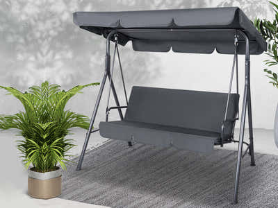 Swing Chair with Canopy - Grey