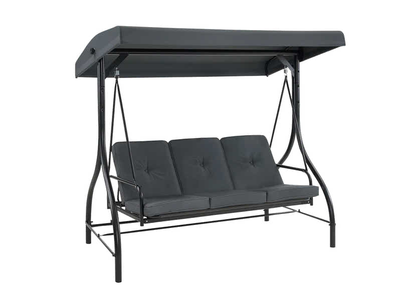 Reclining 3-Seater Swing Chair - Grey