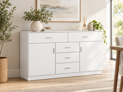 Glansig White Buffet Table - 150 cm