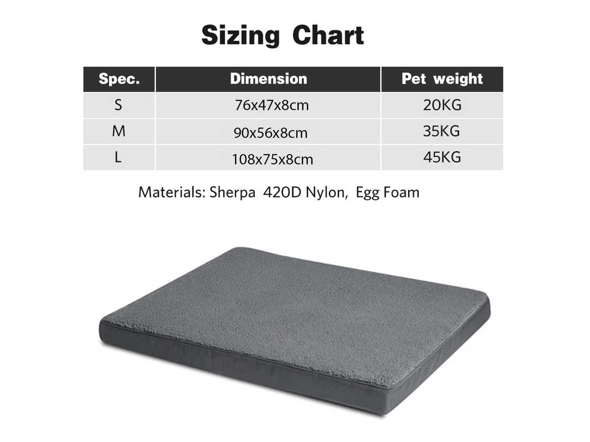 DS BS Egg-Crate Foam Dog Bed with Removable Washable Cover-L