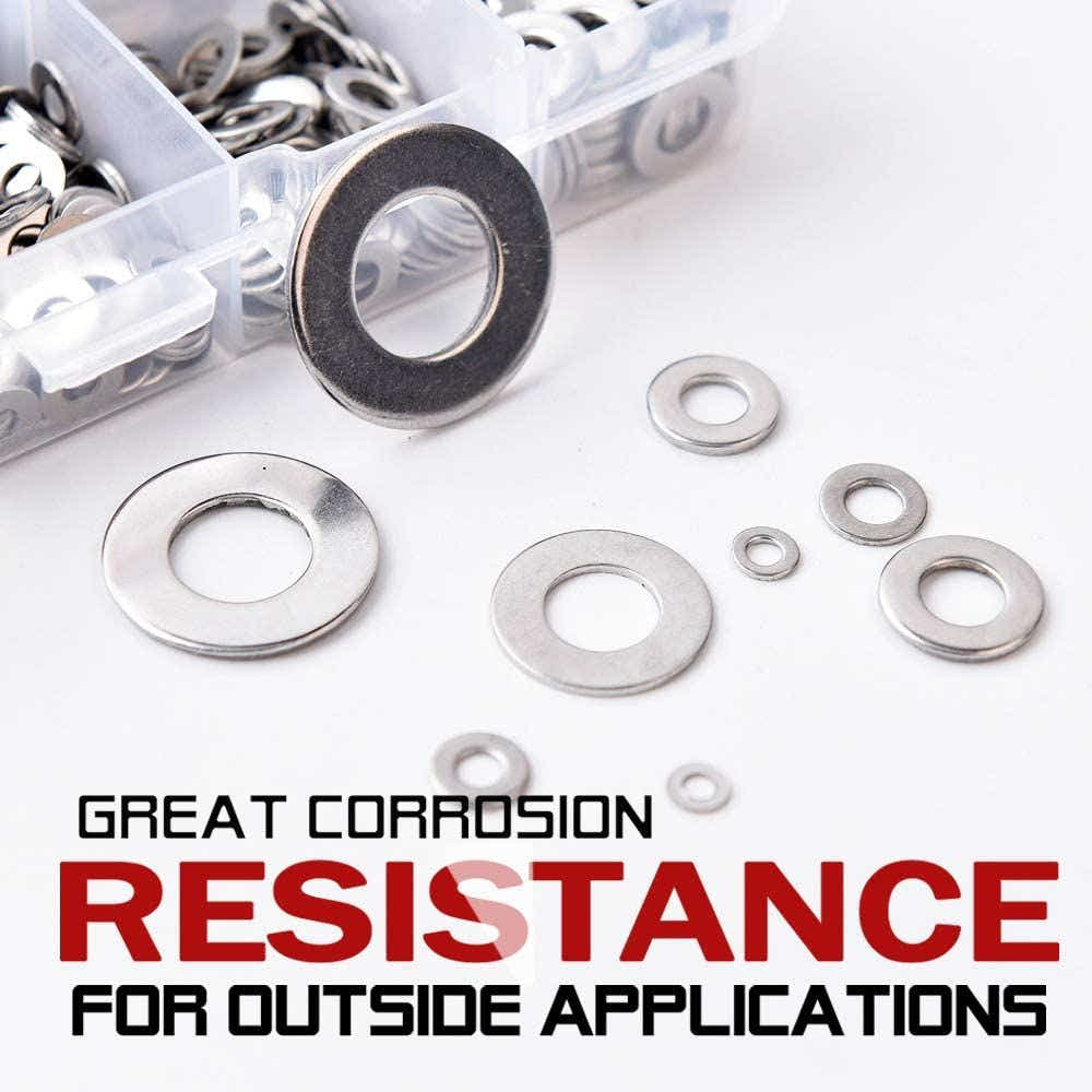 DS BS 684Pcs 304 Stainless Steel Flat Washers Assortment Washers Hardware Set