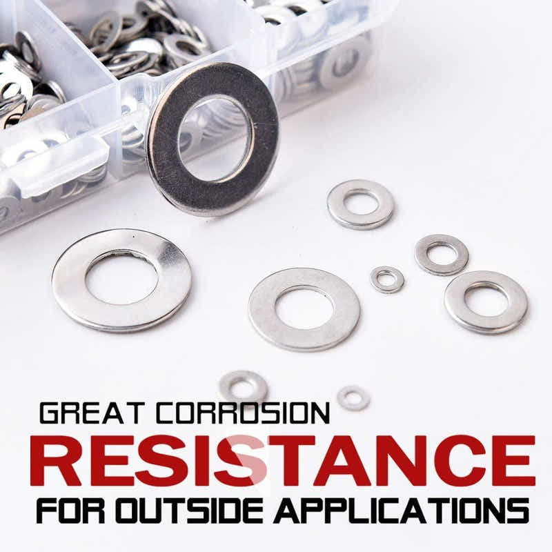 DS BS 684Pcs 304 Stainless Steel Flat Washers Assortment Washers Hardware Set