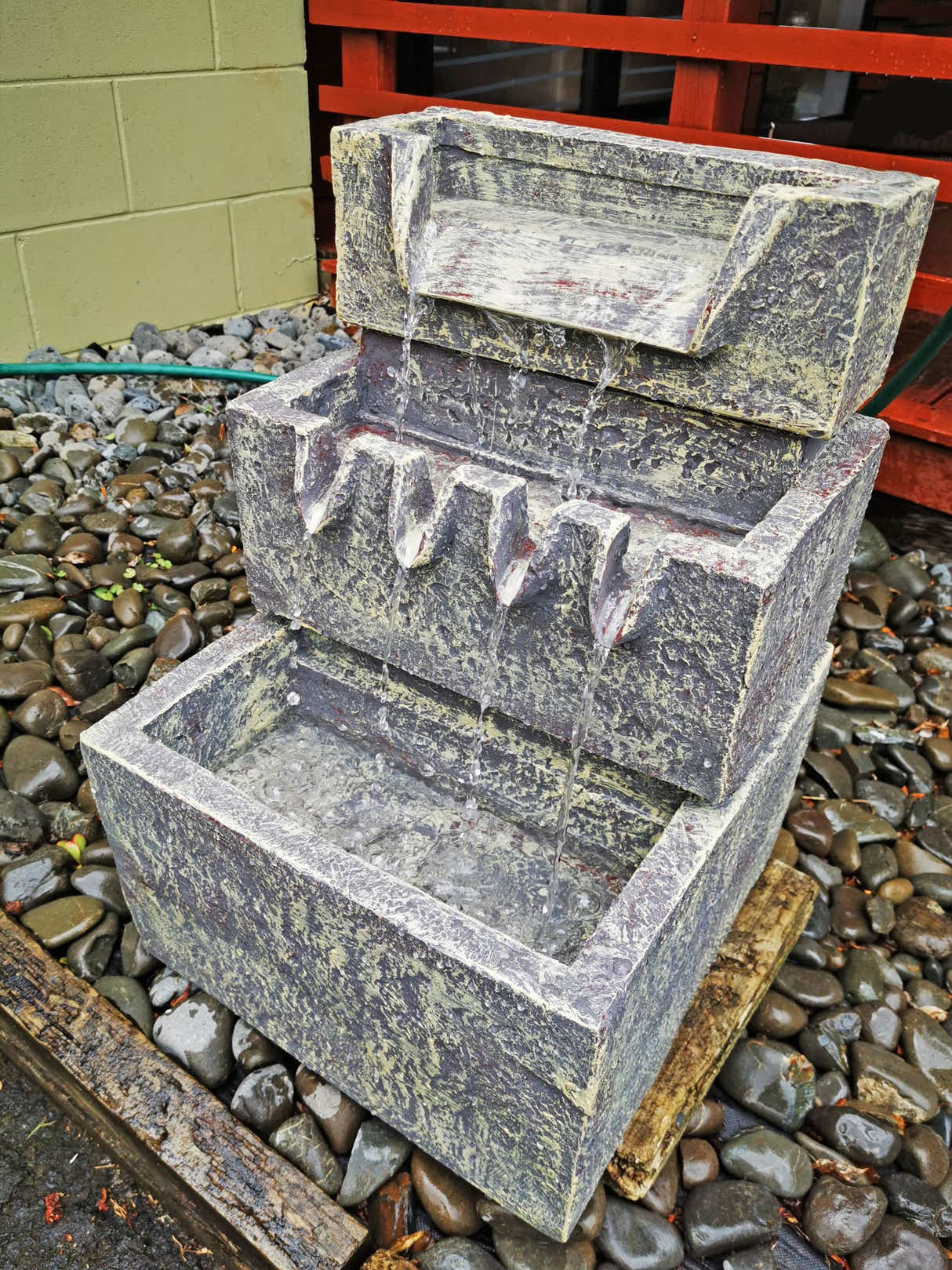 DS BS TP1020 3 Tier Rectangle Garden Fountain 38 x 38 x 56