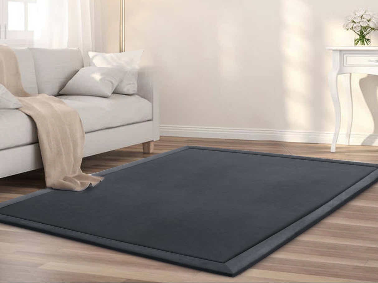 Soft Touch Plush Tatami Mat Rug 150cm x 200cm - Dark Grey