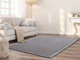 Soft Touch Plush Tatami Mat Rug 200x300 Light Grey