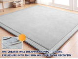 Soft Touch Plush Tatami Mat Rug 150cm x 200cm - Light Grey