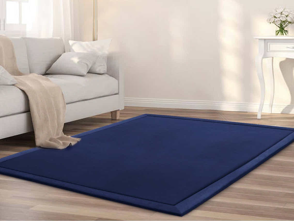 Soft Touch Plush Tatami Mat Rug 150cm x 200cm - Navy