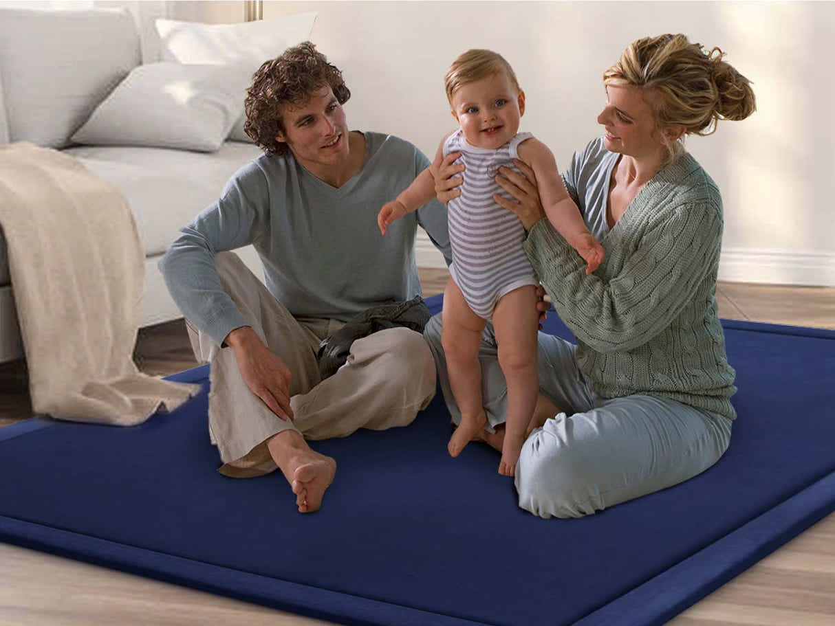 Soft Touch Plush Tatami Mat Rug 150cm x 200cm - Navy