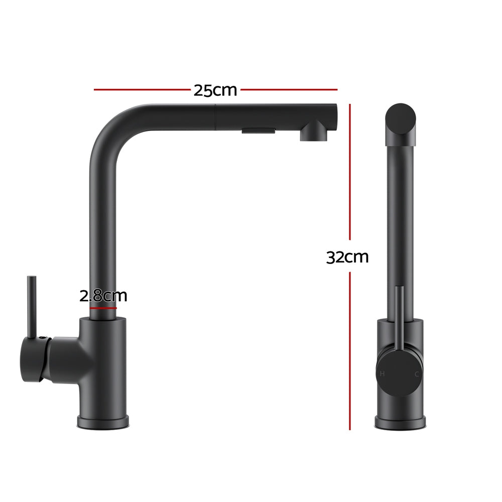 DS NA Kitchen Mixer Tap Pull Out Rectangle 2 Mode Sink Basin Faucet Swivel