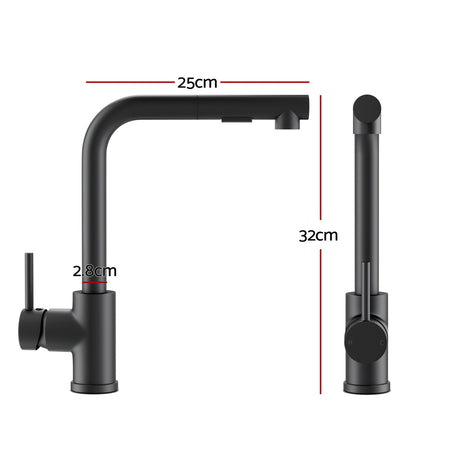 DS NA Kitchen Mixer Tap Pull Out Rectangle 2 Mode Sink Basin Faucet Swivel