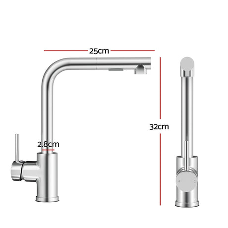 DS NA Kitchen Mixer Tap Pull Out Rectangle 2 Mode Sink Basin Faucet Swivel WELS