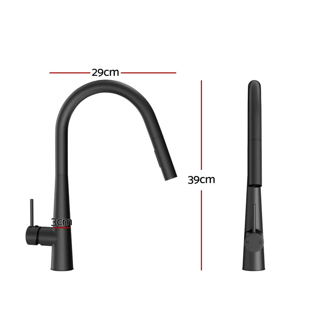 DS NA Kitchen Mixer Tap Pull Out Round 2 Mode Sink Basin Faucet Swivel