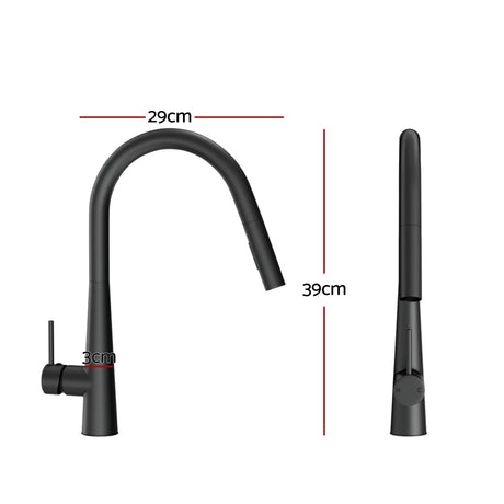 DS NA Kitchen Mixer Tap Pull Out Round 2 Mode Sink Basin Faucet Swivel