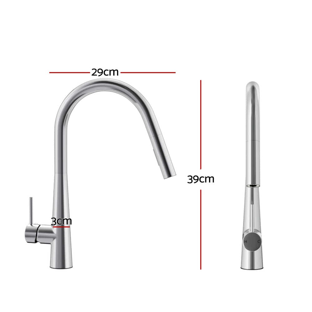 DS NA Kitchen Mixer Tap Pull Out Round 2 Mode Sink Basin Faucet Swivel WELS