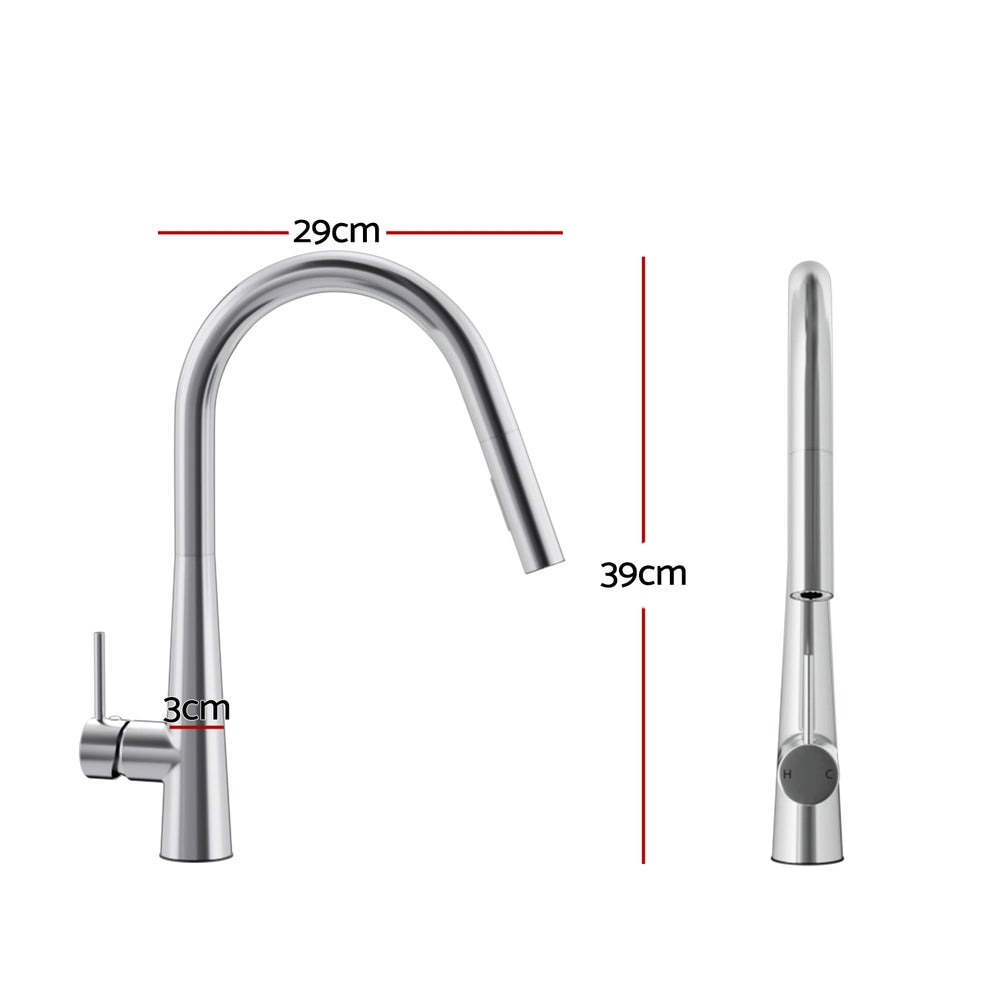 DS NA Kitchen Mixer Tap Pull Out Round 2 Mode Sink Basin Faucet Swivel WELS