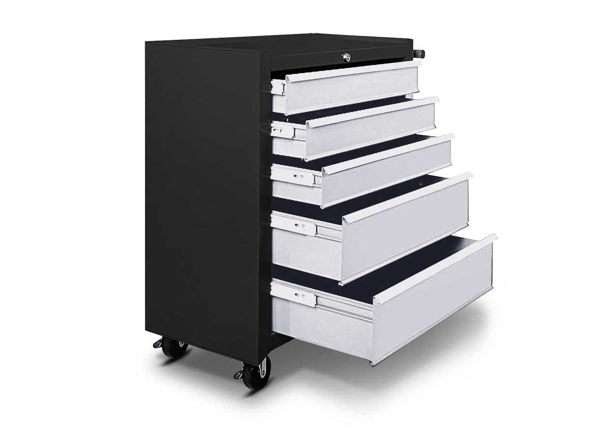 5-Drawer Tool Cabinet - Black + Grey