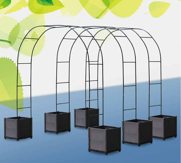 DS BS Metal Garden Arbor Wedding Arch Rack Stand with 2 Planting Box