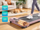 Treadmill Walking Pad With Manual Incline Pink Color