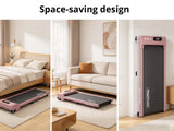 Treadmill Walking Pad With Manual Incline Pink Color