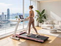 Treadmill Walking Pad With Manual Incline Pink Color