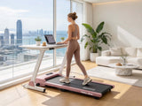 Treadmill Walking Pad With Manual Incline Pink Color