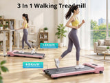 Treadmill Walking Pad With Manual Incline Pink Color