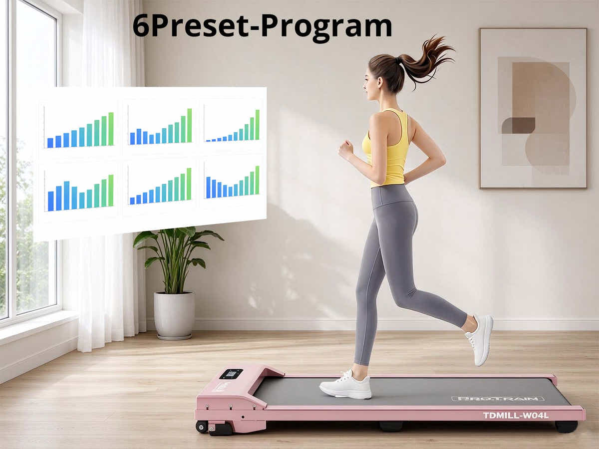 Treadmill Walking Pad With Manual Incline Pink Color