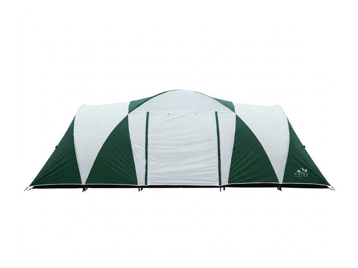 DS Family Camping Tent 12 Person Hiking Beach Tents (3 Rooms) Green