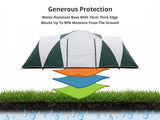 DS Family Camping Tent 12 Person Hiking Beach Tents (3 Rooms) Green