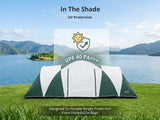 DS Family Camping Tent 12 Person Hiking Beach Tents (3 Rooms) Green
