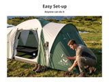 DS Family Camping Tent 12 Person Hiking Beach Tents (3 Rooms) Green