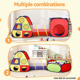 DS NA Keezi Kids Play Tent Pop Up Playhouse Pit Crawl Tunnel Basketball Hoop