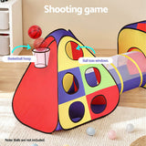 DS NA Keezi Kids Play Tent Pop Up Playhouse Pit Crawl Tunnel Basketball Hoop