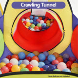 DS NA Keezi Kids Play Tent Pop Up Playhouse Pit Crawl Tunnel Basketball Hoop