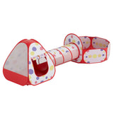 DS NA Kids Playhouse Play Tent Pop Up Teepee Ball Pit Tunnel Basketball Hoop Red