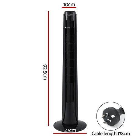DS NA Devanti Tower Fan Oscillating 3 Speeds with Remote 93cm