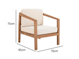 Jason Teak wood Single Seater Creamy