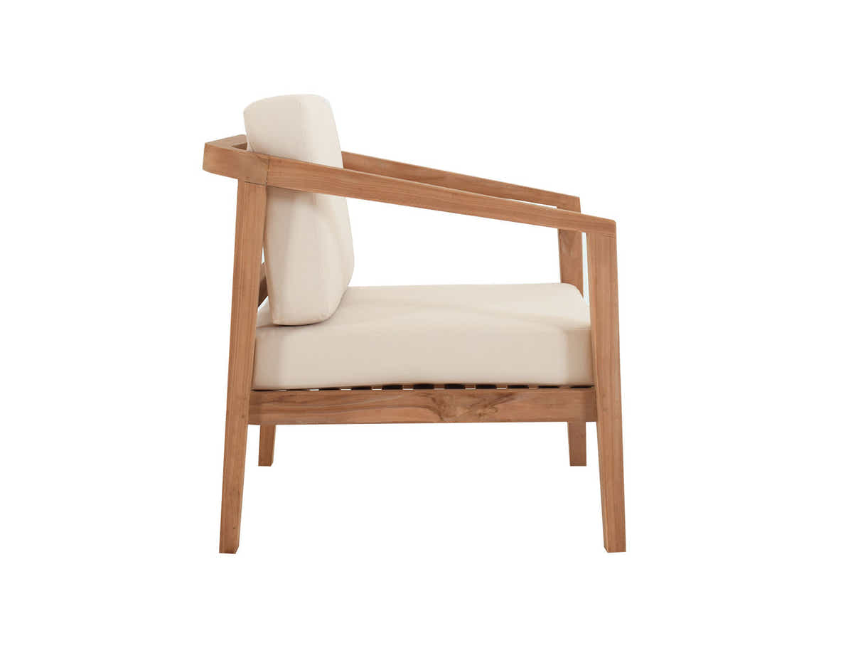 Jason Single Seater Teak Wood Outdoor Chair – Cream