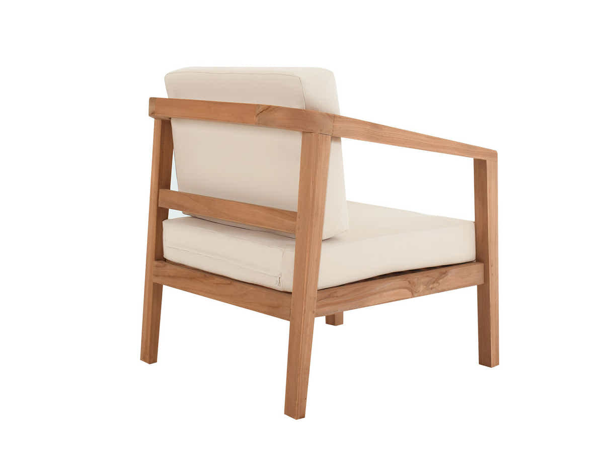 Jason Single Seater Teak Wood Outdoor Chair – Cream