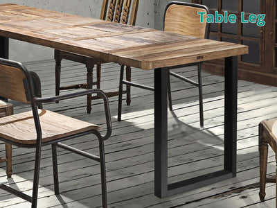 Box-Shape Metal Table Legs Large - Set of 2