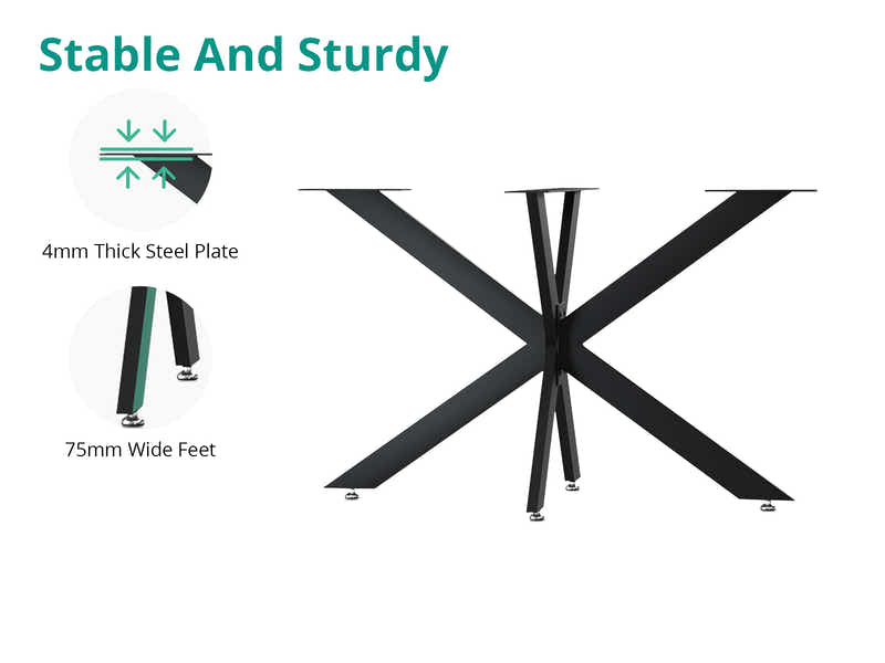 Starburst Shape Metal Table Leg