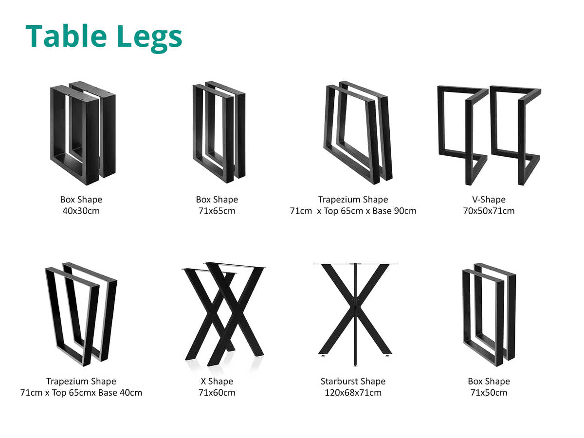 Trapezoid Metal Table Legs - Set of 2
