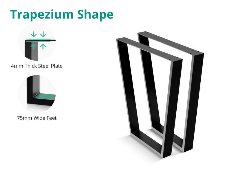 Trapezoid Metal Table Legs - Set of 2