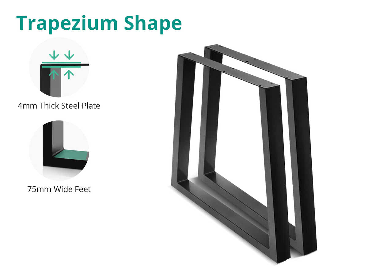DS Trapezoid Metal Table Legs Large - Set of 2