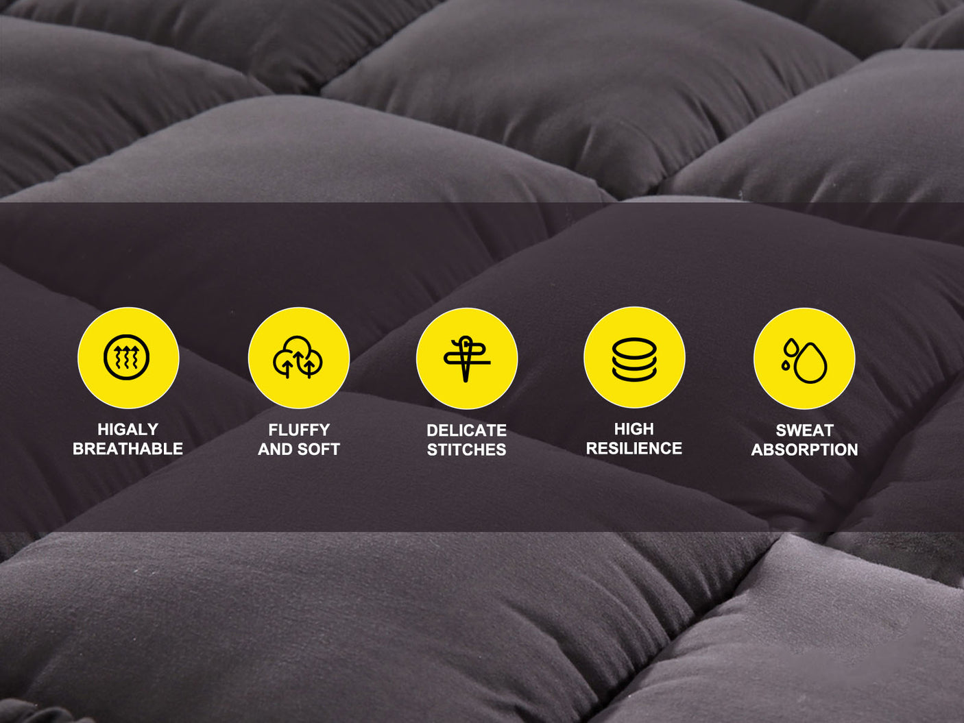 Bamboo Charcoal Topper king single 107x203