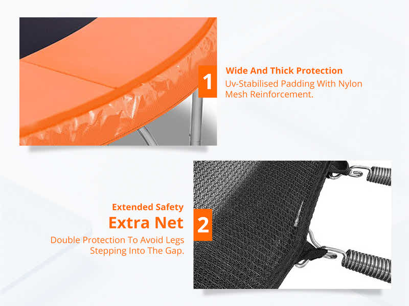 Arc Trampoline Orange with Basketball Hoop - 14ft