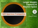 DS Arc Trampoline Orange 16Ft With Basketball Hoop