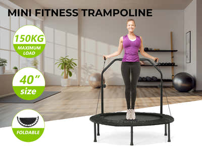 Mini Trampoline with Handle 40-inch - Black