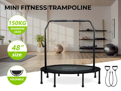 Mini Trampoline with Handle 48-inch - Black